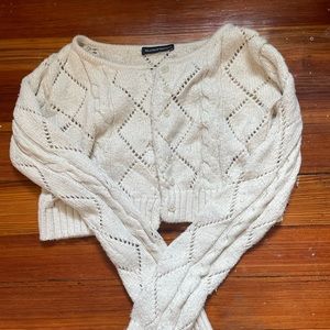 White Knit Brandy Melville Cardigan